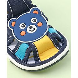 Cute Walk by Babyhug Sandals with Velcro Closure & Teddy Applique - Yellow