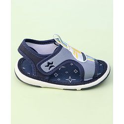Cute Walk by Babyhug Sandals with Velcro Closure & Yatch Applique - Navy Blue