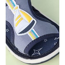 Cute Walk by Babyhug Sandals with Velcro Closure & Yatch Applique - Navy Blue