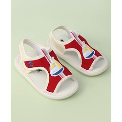 Cute Walk by Babyhug Sandals with Velcro Closure & Yatch Applique - Navy Blue