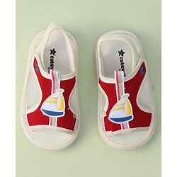Cute Walk by Babyhug Sandals with Velcro Closure & Yatch Applique - Navy Blue