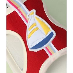Cute Walk by Babyhug Sandals with Velcro Closure & Yatch Applique - Navy Blue