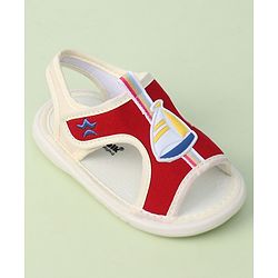 Cute Walk by Babyhug Sandals with Velcro Closure & Yatch Applique - Navy Blue