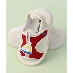 Cute Walk by Babyhug Sandals with Velcro Closure & Yatch Applique - Navy Blue