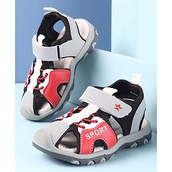 Cute Walk by Babyhug Velcro Closure Sandals With Sport Print - Red