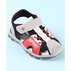 Cute Walk by Babyhug Velcro Closure Sandals With Sport Print - Red