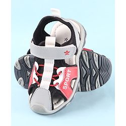 Cute Walk by Babyhug Velcro Closure Sandals With Sport Print - Red