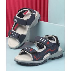 Cute Walk by Babyhug Sandals with Velcro Closure - Navy Blue & Orange