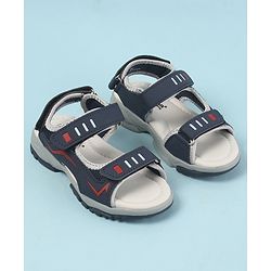 Cute Walk by Babyhug Sandals with Velcro Closure - Navy Blue & Orange