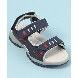 Cute Walk by Babyhug Sandals with Velcro Closure - Navy Blue & Orange