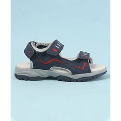 Cute Walk by Babyhug Sandals with Velcro Closure - Navy Blue & Orange
