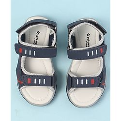 Cute Walk by Babyhug Sandals with Velcro Closure - Navy Blue & Orange