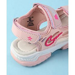 Cute Walk by Babyhug Velcro Closure Sandals with Fashion Applique - Pink