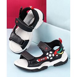 Cute Walk by Babyhug Sandals with Velcro Closure & 3D Applique - Black