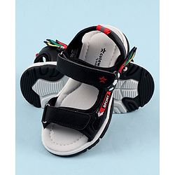 Cute Walk by Babyhug Sandals with Velcro Closure & 3D Applique - Black