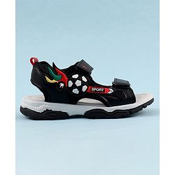 Cute Walk by Babyhug Sandals with Velcro Closure & 3D Applique - Black