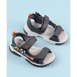 Cute Walk by Babyhug Sandals with Velcro Closure & 3D Applique - Black