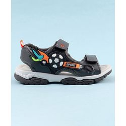 Cute Walk by Babyhug Sandals with Velcro Closure & 3D Applique - Black