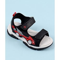 Cute Walk by Babyhug Sandals with Velcro Closure & 3D Applique - Black