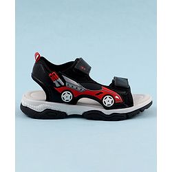 Cute Walk by Babyhug Sandals with Velcro Closure & 3D Applique - Black