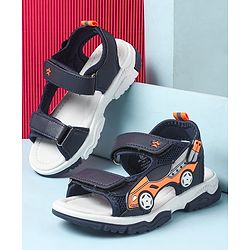 Cute Walk by Babyhug Sandals with Velcro Closure & 3D Applique - Black