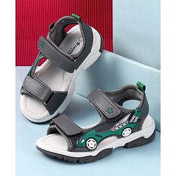 Cute Walk by Babyhug Sandals with Velcro Closure & 3D Applique - Black