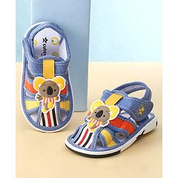 Cute Walk by Babyhug Sandals with Velcro Closure & Koala Applique - Blue