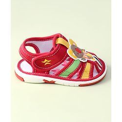 Cute Walk by Babyhug Sandals With Velcro Closure & Koala Applique - Red