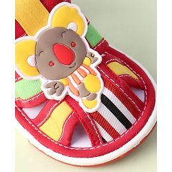 Cute Walk by Babyhug Sandals With Velcro Closure & Koala Applique - Red