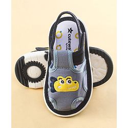 Cute Walk by Babyhug Sandals with Velcro Closure & Croco Patch - Navy Blue