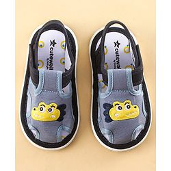 Cute Walk by Babyhug Sandals with Velcro Closure & Croco Patch - Navy Blue