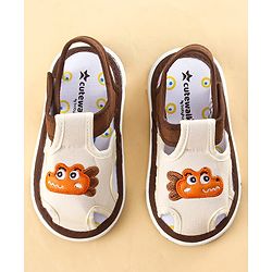Cute Walk by Babyhug Sandals with Velcro Closure & Croco Patch - Navy Blue