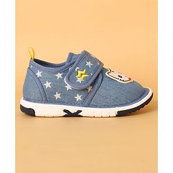 Cute Walk by Babyhug Casual Shoes with Velcro Closure Star Print & Kitty Applique - Blue