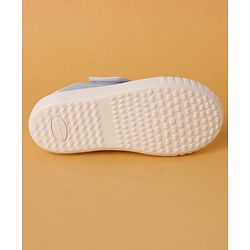 Cute Walk by Babyhug Velcro Closure Shoes with Animal Applique - Light Grey
