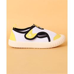 Cute Walk by Babyhug Casual Shoes with Velcro Closure & Fireball Applique - White & Yellow