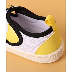 Cute Walk by Babyhug Casual Shoes with Velcro Closure & Fireball Applique - White & Yellow
