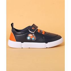 Cute Walk by Babyhug Casual Shoes with Velcro Closure & Car Applique - Navy Blue