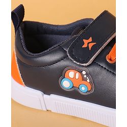 Cute Walk by Babyhug Casual Shoes with Velcro Closure & Car Applique - Navy Blue