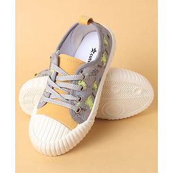 Cute Walk by Babyhug Lace Up Casual Shoes with Dino Print - Grey