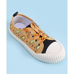 Cute Walk by Babyhug Lace Up Casual Shoes with Dino Print - Grey
