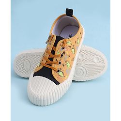 Cute Walk by Babyhug Lace Up Casual Shoes with Dino Print - Grey