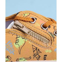 Cute Walk by Babyhug Lace Up Casual Shoes with Dino Print - Grey