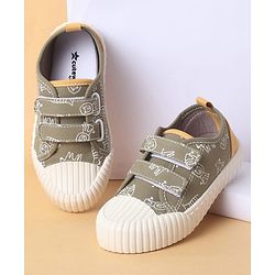 Cute Walk by Babyhug Velcro Closure Shoes with Dino Print - Green