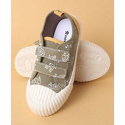 Cute Walk by Babyhug Velcro Closure Shoes with Dino Print - Green