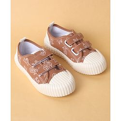 Cute Walk by Babyhug Velcro Closure Shoes with Dino Print - Green
