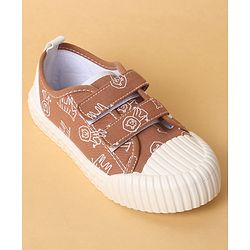 Cute Walk by Babyhug Velcro Closure Shoes with Dino Print - Green