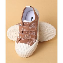 Cute Walk by Babyhug Velcro Closure Shoes with Dino Print - Green