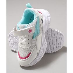 Cute Walk by Babyhug Velcro Closure Sneaker with Tape Detailing - Blue & White