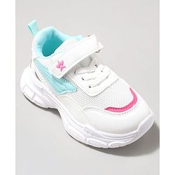 Cute Walk by Babyhug Velcro Closure Sneaker with Tape Detailing - Blue & White