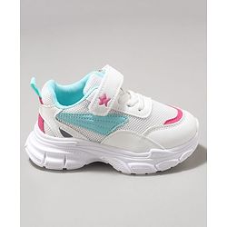 Cute Walk by Babyhug Velcro Closure Sneaker with Tape Detailing - Blue & White
